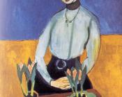 女孩与郁金香（珍妮瓦德里） - 亨利·马蒂斯